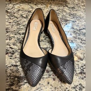 Cole Haan Black and Silver Snakeskin Flats